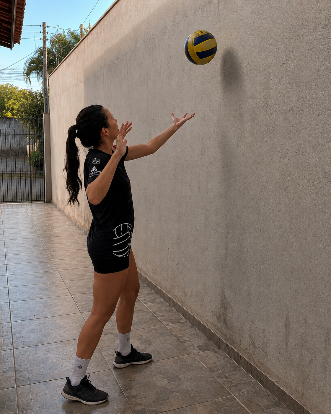 Treino solo na parede em casa